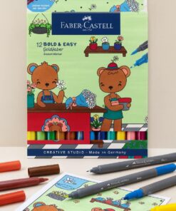 Faber-Castell Goldfaber Sketch Marker sæt med 12 alkoholbaserede dobbeltspids tusser i farverig emballage.