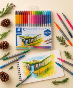 STAEDTLER 3200 sæt med 72 dobbeltsidede fiberpenne i assorterede farver med fin og bred spids.