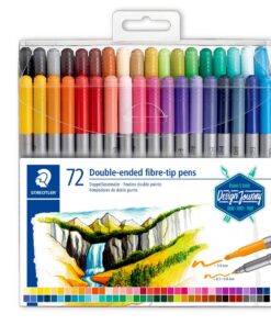 STAEDTLER 3200 sæt med 72 dobbeltsidede fiberpenne i assorterede farver med fin og bred spids.