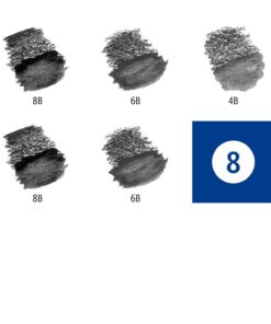 Staedtler Mars Lumograph Akvarel 100A med fem akvarel-grafitblyanter og en rundpensel i metalæske.