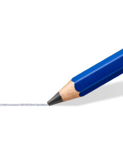 Staedtler Mars Lumograph Akvarel 100A med fem akvarel-grafitblyanter og en rundpensel i metalæske.