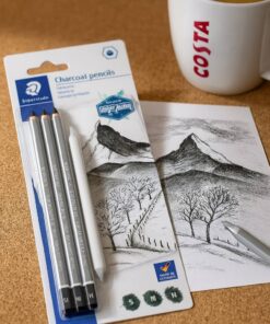 Staedtler Mars Lumograph Kul-sæt med 3 kulblyanter og 1 blender.