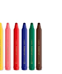 Staedtler Noris Junior fiber tip tusser til børn – 6 stk i klare farver med ergonomisk design