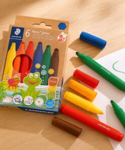 Staedtler Noris Junior fiber tip tusser til børn – 6 stk i klare farver med ergonomisk design