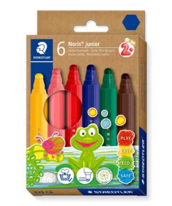 Staedtler Noris Junior fiber tip tusser til børn – 6 stk i klare farver med ergonomisk design