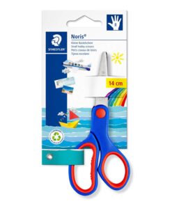 Staedtler Noris hobby børnesaks 14 cm med ergonomisk greb og afrundede sikkerhedsspidser.