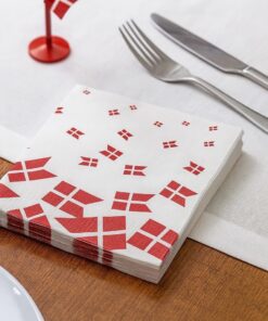 Servietter med Danske Flag 20stk