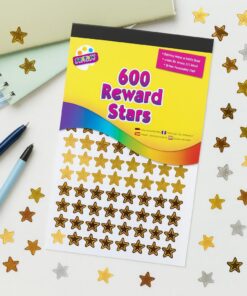 Belønningsstickers med guld, sølv og bronze stjerner – 600 motivationsstickers til børn og skolebrug