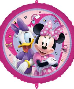 Minnie Mouse Junior folieballon 45 cm med Minnie Mouse og Daisy Duck i lyserødt Disney-design
