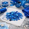 Blå pailletter 6 mm til hobby og syning med kreativt DIY-tilbehør