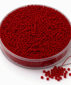 Miyuki Delica perler 11/0 opaque semi frosted dyed red – røde japanske cylinderperler til smykkefremstilling