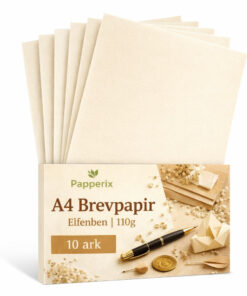 A4 brevpapir elfenben 110g Papperix 10 ark struktureret syrefrit papir
